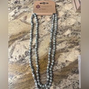 Kaleidoscope Beaded Grey-Green Gemstone Necklace